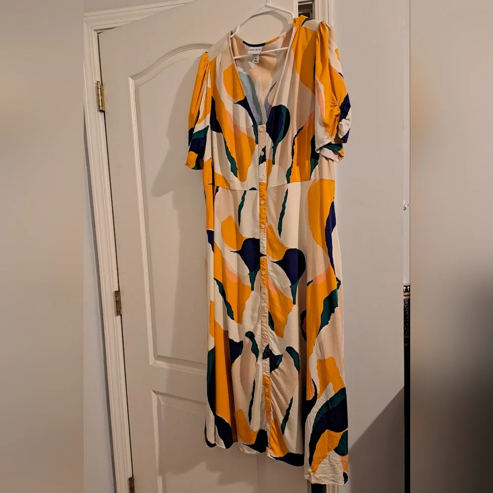 Ava & Viv Colorful Abstract Midi/Maxi Dress 2X - Picture 7 of 7
